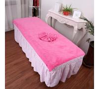 Morbuy Massage Bed Cover Without Face Hole, Soft Beauty Bed Cover Sheet Washable Soft Absorbent Towel, Suitable for Bath SPA Massage Table Lashbed, Salons SPA Therapists (Dark Pink,80x190cm)