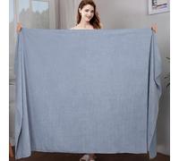 Morbuy Massage Bed Cover Without Face Hole, Super Absorbent Soft Beauty Bed Cover Sheet Washable Soft Absorbent Towel for Bath SPA Massage Table Lashbed, Salons SPA (Gray-Blue,150x200cm)