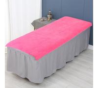 Morbuy Massage Bed Cover Without Face Hole, Super Absorbent Soft Beauty Bed Cover Sheet Washable Soft Absorbent Towel for Bath SPA Massage Table Lashbed, Salons SPA (Wine Red,180x80cm)