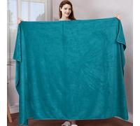 Morbuy Massage Bed Cover Without Face Hole, Super Absorbent Soft Beauty Bed Cover Sheet Washable Soft Absorbent Towel for Bath SPA Massage Table Lashbed, Salons SPA (Peacock Blue,150x200cm)