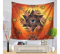 Morbuy Multi-colored Mandala Tapestry Indian Wall Hangings, Art Decor Home Dorm Tapestries Sun Moon Bohemian Decorative Yoga Bedspread Table Cloth (150 x 200cm, Pentagram)