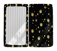 Morbuy Next to Me Crib Sheets, 3D Dog Print Cot Bed Sheets, Soft Breathable Microfiber Moses Basket Sheets, Cot Sheets for Boy and Girl, Durable Easy Care Crib Sheets (Black A,90x55cm)