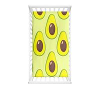 Morbuy Next to Me Crib Sheets, 3D Fruit Print Cot Bed Sheets, Soft Breathable Microfiber Moses Basket Sheets, Cot Sheets for Boy and Girl, Durable Easy Care Crib Sheets (90x40cm,Avocado Green)
