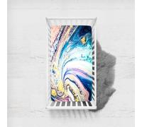 Morbuy Next to Me Crib Sheets, 3D Marble Print Cot Bed Sheets, Soft Breathable Microfiber Moses Basket Sheets, Cot Sheets for Boy and Girl, Durable Easy Care Crib Sheets (Blue-Purple,80x160cm)