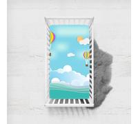 Morbuy Next to Me Crib Sheets, Beach Scenery Cot Bed Sheets, Soft Breathable Microfiber Moses Basket Sheets, Cot Sheets for Boy and Girl, Durable Easy Care Crib Sheets (hot air Balloon,75x33cm)