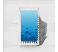 Morbuy Next to Me Crib Sheets, Blue Ocean Cot Bed Sheets, Soft Breathable Microfiber Moses Basket Sheets, Cot Sheets for Boy and Girl, Durable Easy Care Crib Sheets (Oceans,75x33cm)