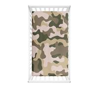 Morbuy Next to Me Crib Sheets, Camouflage Print Cot Bed Sheets, Soft Breathable Microfiber Moses Basket Sheets, Cot Sheets for Boy and Girl, Durable Easy Care Crib Sheets (90x55cm,Red)