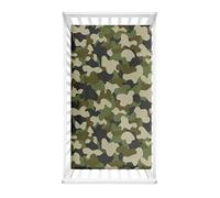 Morbuy Next to Me Crib Sheets, Camouflage Style Soft Microfiber Moses Basket Sheets, Breathable Cot Bed Sheets, Travel Cot Sheets for Boy and Girl, Easy Care Crib Sheets (Green,80x40cm)