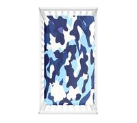 Morbuy Next to Me Crib Sheets, Camouflage Style Soft Microfiber Moses Basket Sheets, Breathable Cot Bed Sheets, Travel Cot Sheets for Boy and Girl, Easy Care Crib Sheets (Blue,95x65cm)