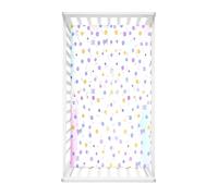 Morbuy Next to Me Crib Sheets, Colorful Circles Cot Bed Sheets, Soft Breathable Microfiber Moses Basket Sheets, Cot Sheets for Boy and Girl, Durable Easy Care Crib Sheets (Purple,90x40cm)
