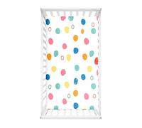 Morbuy Next to Me Crib Sheets, Colorful Circles Cot Bed Sheets, Soft Breathable Microfiber Moses Basket Sheets, Cot Sheets for Boy and Girl, Durable Easy Care Crib Sheets (Colorful,80x40cm)