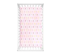 Morbuy Next to Me Crib Sheets, Colorful Circles Cot Bed Sheets, Soft Breathable Microfiber Moses Basket Sheets, Cot Sheets for Boy and Girl, Durable Easy Care Crib Sheets (Pink,95x65cm)