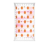 Morbuy Next to Me Crib Sheets, Colorful Circles Cot Bed Sheets, Soft Breathable Microfiber Moses Basket Sheets, Cot Sheets for Boy and Girl, Durable Easy Care Crib Sheets (Orange,95x65cm)