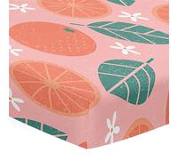 Morbuy Next to Me Crib Sheets, Cute Fruit Cot Bed Sheets, Soft Breathable Microfiber Moses Basket Sheets, Cot Sheets for Boy and Girl, Durable Easy Care Crib Sheets (Grapefruit,160x80cm)