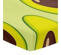 Morbuy Next to Me Crib Sheets, Cute Fruit Cot Bed Sheets, Soft Breathable Microfiber Moses Basket Sheets, Cot Sheets for Boy and Girl, Durable Easy Care Crib Sheets (Avocado,140x70cm)