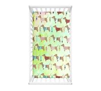 Morbuy Next to Me Crib Sheets, Dachshund Print Cot Bed Sheets, Soft Breathable Microfiber Moses Basket Sheets, Cot Sheets for Boy and Girl, Durable Easy Care Crib Sheets (Green,85x51cm)