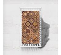 Morbuy Next to Me Crib Sheets, Ethnic Style, Cot Bed Sheets, Soft Breathable Microfiber Moses Basket Sheets, Cot Sheets for Boy and Girl, Durable Easy Care Crib Sheets (Camel,75x33cm)