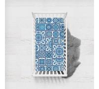 Morbuy Next to Me Crib Sheets, Ethnic Style Totem Cot Bed Sheets, Soft Breathable Microfiber Moses Basket Sheets, Cot Sheets for Boy and Girl, Durable Easy Care Crib Sheets (Blue,80x160cm)