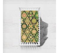 Morbuy Next to Me Crib Sheets, Ethnic Style Totem Cot Bed Sheets, Soft Breathable Microfiber Moses Basket Sheets, Cot Sheets for Boy and Girl, Durable Easy Care Crib Sheets (Green,65x95cm)