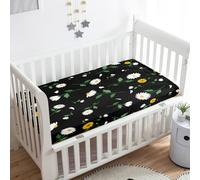 Morbuy Next to Me Crib Sheets, Floral Pattern Soft Microfiber Moses Basket Sheets, Breathable Cot Bed Sheets, Travel Cot Sheets for Boy and Girl, Easy Care Crib Sheets (Sunflower,95x65cm)