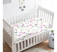 Morbuy Next to Me Crib Sheets, Floral Pattern Soft Microfiber Moses Basket Sheets, Breathable Cot Bed Sheets, Travel Cot Sheets for Boy and Girl, Easy Care Crib Sheets (Lavender,95x65cm)