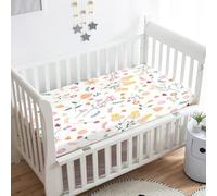 Morbuy Next to Me Crib Sheets, Floral Pattern Soft Microfiber Moses Basket Sheets, Breathable Cot Bed Sheets, Travel Cot Sheets for Boy and Girl, Easy Care Crib Sheets (Floral,95x65cm)