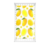 Morbuy Next to Me Crib Sheets, Fruit Pattern Soft Microfiber Moses Basket Sheets, Breathable Cot Bed Sheets, Travel Cot Sheets for Boy and Girl, Easy Care Crib Sheets (Mango,120x60cm)