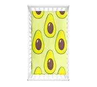 Morbuy Next to Me Crib Sheets, Fruit Print, Cot Bed Sheets, Soft Breathable Microfiber Moses Basket Sheets, Cot Sheets for Boy and Girl, Durable Easy Care Crib Sheets (Avocado 2,160x80cm)