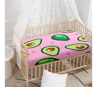 Morbuy Next to Me Crib Sheets, Fruit Print Cot Bed Sheets, Soft Breathable Microfiber Moses Basket Sheets, Cot Sheets for Boy and Girl, Durable Easy Care Crib Sheets (75x30cm,Avocado)