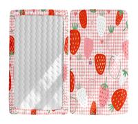 Morbuy Next to Me Crib Sheets, Fruit Print Cot Bed Sheets, Soft Breathable Microfiber Moses Basket Sheets, Cot Sheets for Boy and Girl, Durable Easy Care Crib Sheets (Pink,75x30cm)