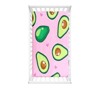 Morbuy Next to Me Crib Sheets, Fruit Print, Cot Bed Sheets, Soft Breathable Microfiber Moses Basket Sheets, Cot Sheets for Boy and Girl, Durable Easy Care Crib Sheets (Avocado,75x30cm)