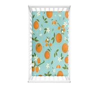 Morbuy Next to Me Crib Sheets, Fruit Print Cot Bed Sheets, Soft Breathable Microfiber Moses Basket Sheets, Cot Sheets for Boy and Girl, Durable Easy Care Crib Sheets (Blue,90x40cm)