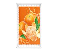 Morbuy Next to Me Crib Sheets, Fruit Print Cot Bed Sheets, Soft Breathable Microfiber Moses Basket Sheets, Cot Sheets for Boy and Girl, Durable Easy Care Crib Sheets (Orange B,160x80cm)