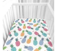 Morbuy Next to Me Crib Sheets, Fruit Print Soft Microfiber Moses Basket Sheets, Breathable Cot Bed Sheets, Travel Cot Sheets for Boy and Girl, Easy Care Crib Sheets (White,120x60cm)