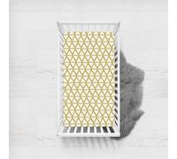 Morbuy Next to Me Crib Sheets Geometric Pattern, Soft Microfiber Moses Basket Sheets, Breathable Cot Bed Sheets, Travel Cot Sheets for Boy and Girl, Easy Care Crib Sheets (Light Yellow,135x100cm)