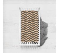 Morbuy Next to Me Crib Sheets Geometric Pattern, Soft Microfiber Moses Basket Sheets, Breathable Cot Bed Sheets, Travel Cot Sheets for Boy and Girl, Easy Care Crib Sheets (Dark Green,135x100cm)