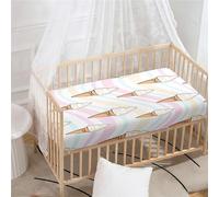 Morbuy Next to Me Crib Sheets, Ice Cream Print Cot Bed Sheets, Soft Breathable Microfiber Moses Basket Sheets, Cot Sheets for Boy and Girl, Durable Easy Care Crib Sheets (75x30cm,ice Cream)