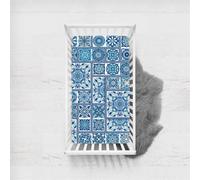 Morbuy Next to Me Crib Sheets, Mandala Style Soft Microfiber Moses Basket Sheets, Breathable Cot Bed Sheets, Travel Cot Sheets for Boy and Girl, Easy Care Crib Sheets (Blue,90x45cm)