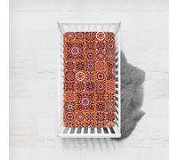 Morbuy Next to Me Crib Sheets, Mandala Style Soft Microfiber Moses Basket Sheets, Breathable Cot Bed Sheets, Travel Cot Sheets for Boy and Girl, Easy Care Crib Sheets (Orange,140x90cm)