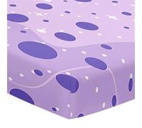 Morbuy Next to Me Crib Sheets, Multicolor Dot Series Cot Bed Sheets, Soft Breathable Microfiber Moses Basket Sheets, Cot Sheets for Boy and Girl, Durable Easy Care Crib Sheets (Purple,120x60cm)