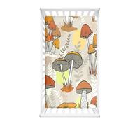 Morbuy Next to Me Crib Sheets, Mushroom Print Cot Bed Sheets, Soft Breathable Microfiber Moses Basket Sheets, Cot Sheets for Boy and Girl, Durable Easy Care Crib Sheets (140x70cm,Mushroom)