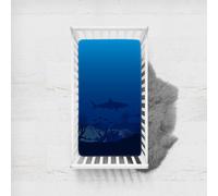 Morbuy Next to Me Crib Sheets, Ocean World Cot Bed Sheets, Soft Breathable Microfiber Moses Basket Sheets, Cot Sheets for Boy and Girl, Durable Easy Care Crib Sheets (Shark,90x140cm)