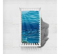 Morbuy Next to Me Crib Sheets, Ocean World Cot Bed Sheets, Soft Breathable Microfiber Moses Basket Sheets, Cot Sheets for Boy and Girl, Durable Easy Care Crib Sheets (Sea,100x135cm)