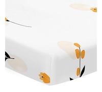 Morbuy Next to Me Crib Sheets, Pastoral Style Cot Bed Sheets, Soft Breathable Microfiber Moses Basket Sheets, Cot Sheets for Boy and Girl, Durable Easy Care Crib Sheets (White,85x51cm)