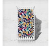 Morbuy Next to Me Crib Sheets, Plant Print Soft Microfiber Moses Basket Sheets, Breathable Cot Bed Sheets, Travel Cot Sheets for Boy and Girl, Easy Care Crib Sheets (Jungle,140x90cm)
