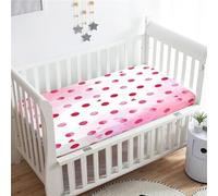 Morbuy Next to Me Crib Sheets, Polka Dot Print Cot Bed Sheets, Soft Breathable Microfiber Moses Basket Sheets, Cot Sheets for Boy and Girl, Durable Easy Care Crib Sheets (120x60cm,Pink)