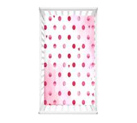Morbuy Next to Me Crib Sheets, Polka Dot Style Cot Bed Sheets, Soft Breathable Microfiber Moses Basket Sheets, Cot Sheets for Boy and Girl, Durable Easy Care Crib Sheets (Pink,85x51cm)