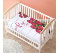 Morbuy Next to Me Crib Sheets, Rose Flower Pattern Cot Bed Sheets, Soft Breathable Microfiber Moses Basket Sheets, Cot Sheets for Boy and Girl, Durable Easy Care Crib Sheets (Wood Grain,160x80cm)