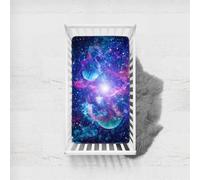 Morbuy Next to Me Crib Sheets, Soft Microfiber Moses Basket Sheets, Jacquard Pattern Breathable Cot Bed Sheets, Travel Cot Sheets for Boy and Girl, Easy Care Crib Sheets (Starry Sky,120x60cm)