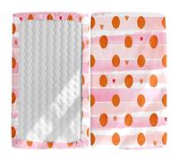 Morbuy Next to Me Crib Sheets, Soft Microfiber Moses Basket Sheets, Polka Dot Cot Bed Sheets, Breathable Travel Cot Sheets Easy Care Toddler Bed Sheets (Orange,120x60cm)